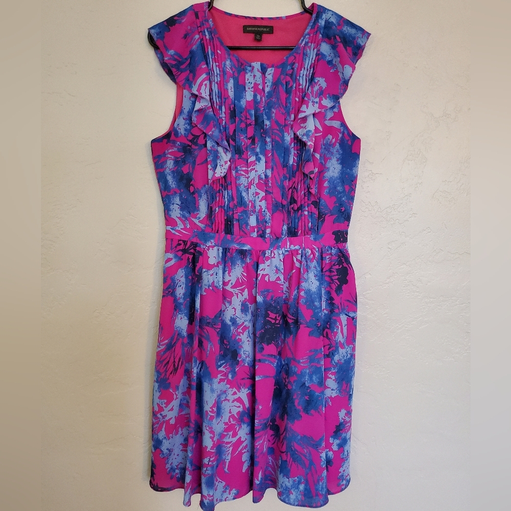 Banana Republic Pink and Blue Midi Dress